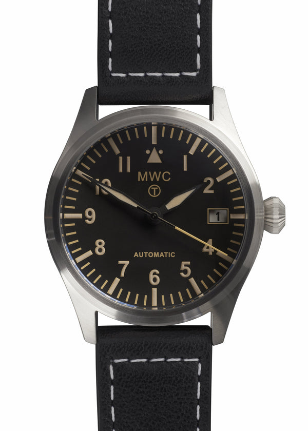 MWC Classic 40mm Stainless Steel Aviator Watch with 24 Jewel Automatic Movement and 100m Water Resistance