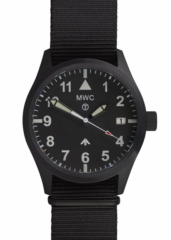 MWC Classic 40mm Covert Black PVD Steel Aviator Watch with 24 Jewel Automatic Movement and 100m Water Resistance - Ex Photographic Sample Reduced