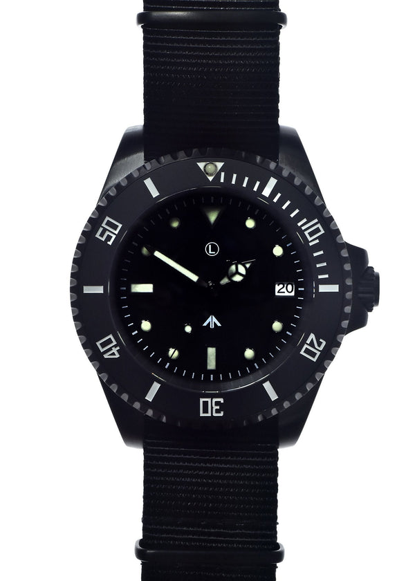 MWC 24 Jewel PVD 300m Automatic Military Divers Watch with Sapphire Crystal and Ceramic Bezel - Ex Display Watch - Location EU