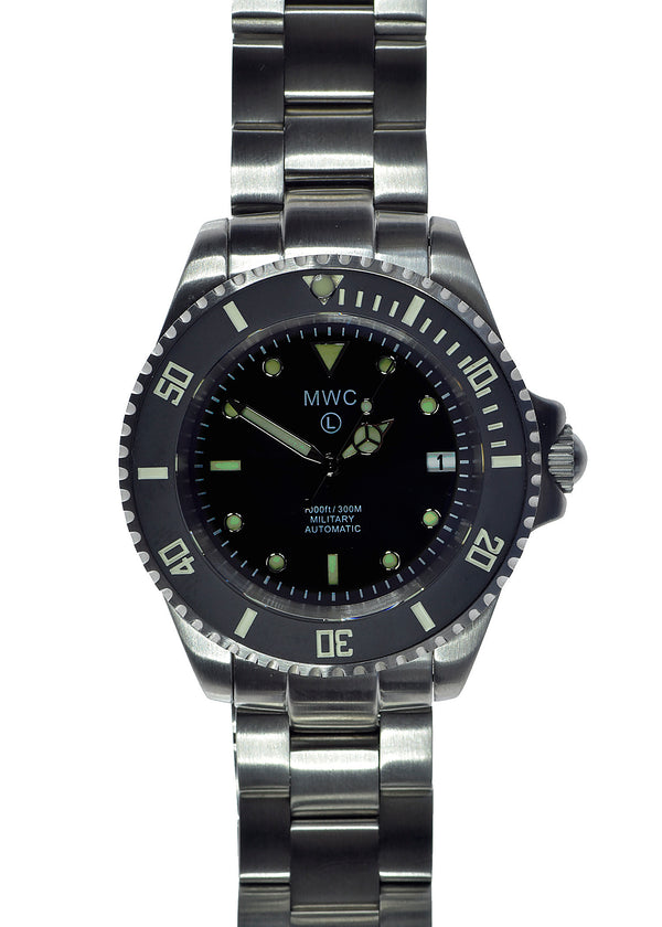 MWC 21 Jewel 300m Automatic Military Divers Watch with Sapphire Crystal and Ceramic Bezel on a Steel Bracelet (2 Remaining 2021 Models Reduced)
