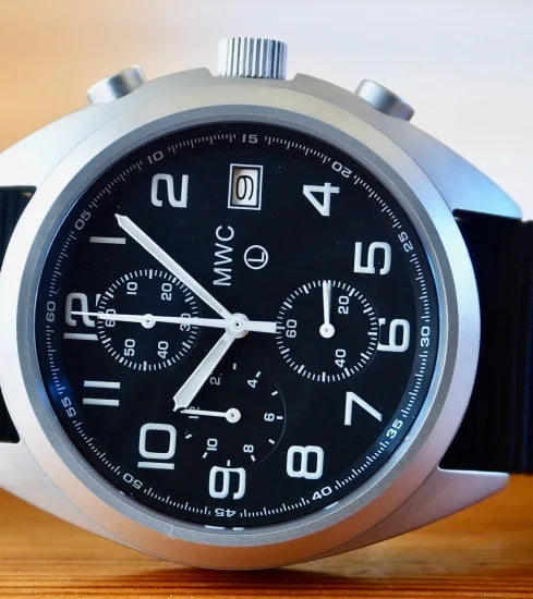 MWC NATO Pattern Stainless Steel Hybrid Military Pilots Chronograph with Sapphire Crystal -  1 of 2 Ex Display Watches From the 2023 IWA Show in Nürnberg, Germany