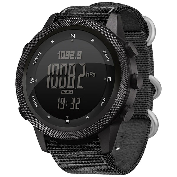 MWC Tactical Military Watch with LCD Digital Display. Functions Include Altimeter, Barometer, Compass, Dual Time Zones and Step Counter