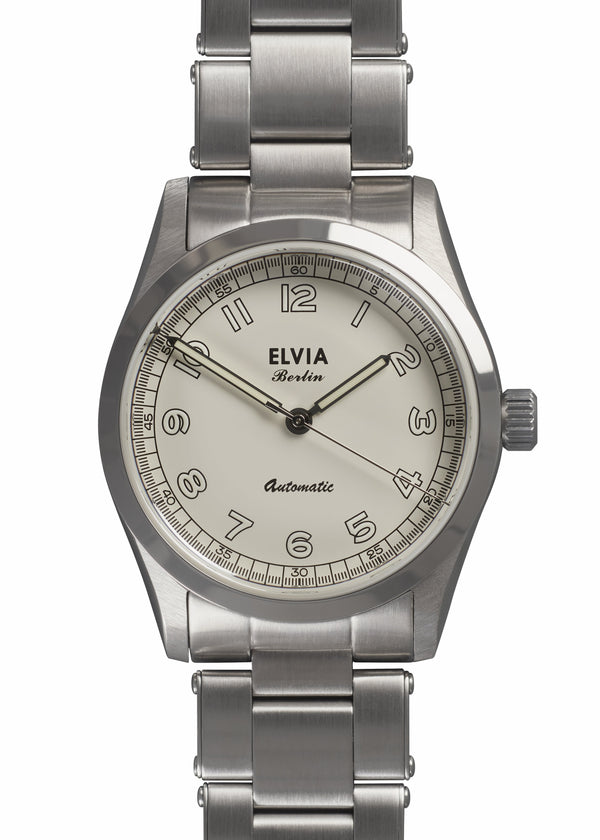 Elvia 1950s Pattern 25 Jewel Automatic Watch with Retro Luminous Paint, Sapphire Crystal with a Retro 1950s Style Bracelet - Ex Photographic Sample Reduced