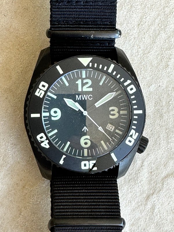 MWC "Depthmaster" 100atm / 3,280ft / 1000m Water Resistant Military Divers Watch in PVD Stainless Steel Case with Helium Valve (Quartz) - Needs Attention