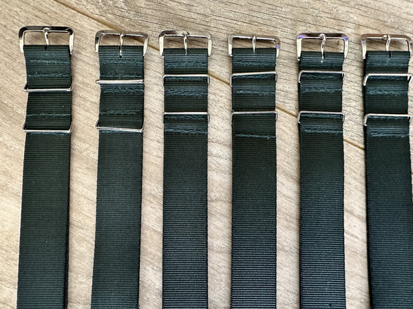 Clearance Bundle of 6 x 20mm Olive Green NATO Military Watch Straps as Pictured - Below Half Normal Price!