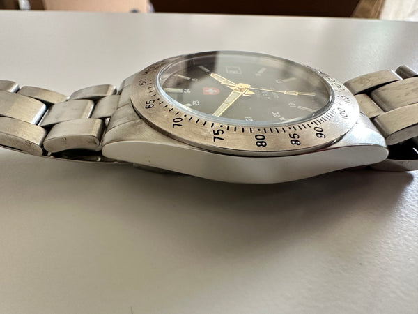 Swiss Army Watch Looks New with Plastic on Caseback and Crystal 20+ Years Old (Needs New Battery and a Check Over)
