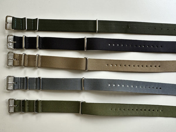 Clearance Bundle of 5 x 18mm Mixed NATO Military Watch Straps as Pictured Greatly Reduced