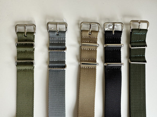 Clearance Bundle of 5 x 18mm Mixed NATO Military Watch Straps as Pictured Greatly Reduced