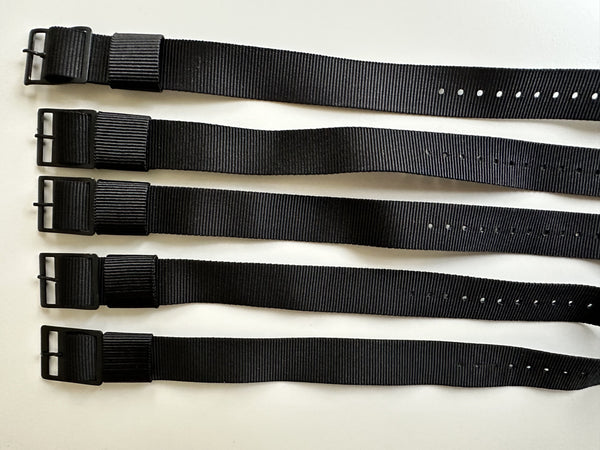 Clearance Bundle of 5 x 18mm US Pattern NATO Military Watch Straps as Pictured Greatly Reduced