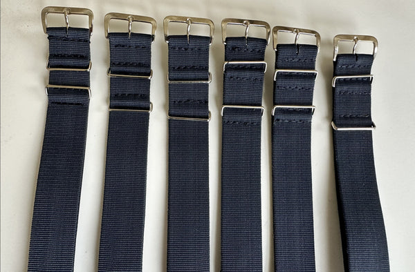 Clearance Bundle of 6 x 20mm Navy Blue NATO Military Watch Straps Reduced to Clear
