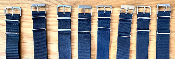 Clearance Bundle of 8 x 20mm Black NATO Military Watch Straps as Pictured - Surplus Stock Reduced to Under Half Price to Clear