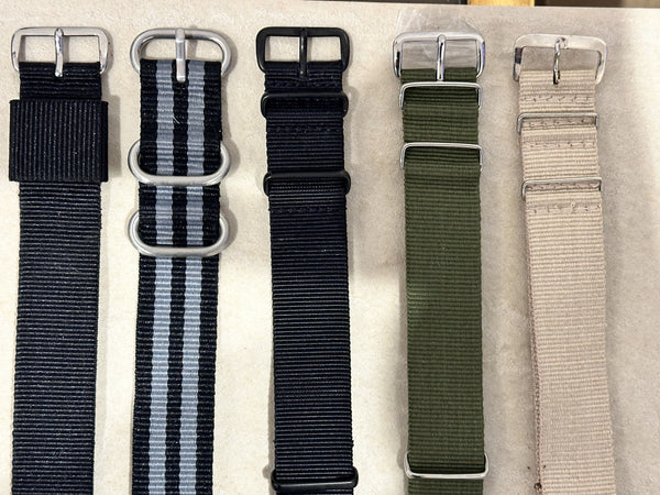 Clearance Bundle of 5 x 20mm Mixed NATO Military Watch Straps as Pictured - Surplus Stock Reduced to Under Half Price to Clear
