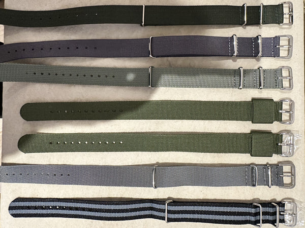 Clearance Bundle of 7 x 18mm Mixed NATO Military Watch Straps Reduced to Clear