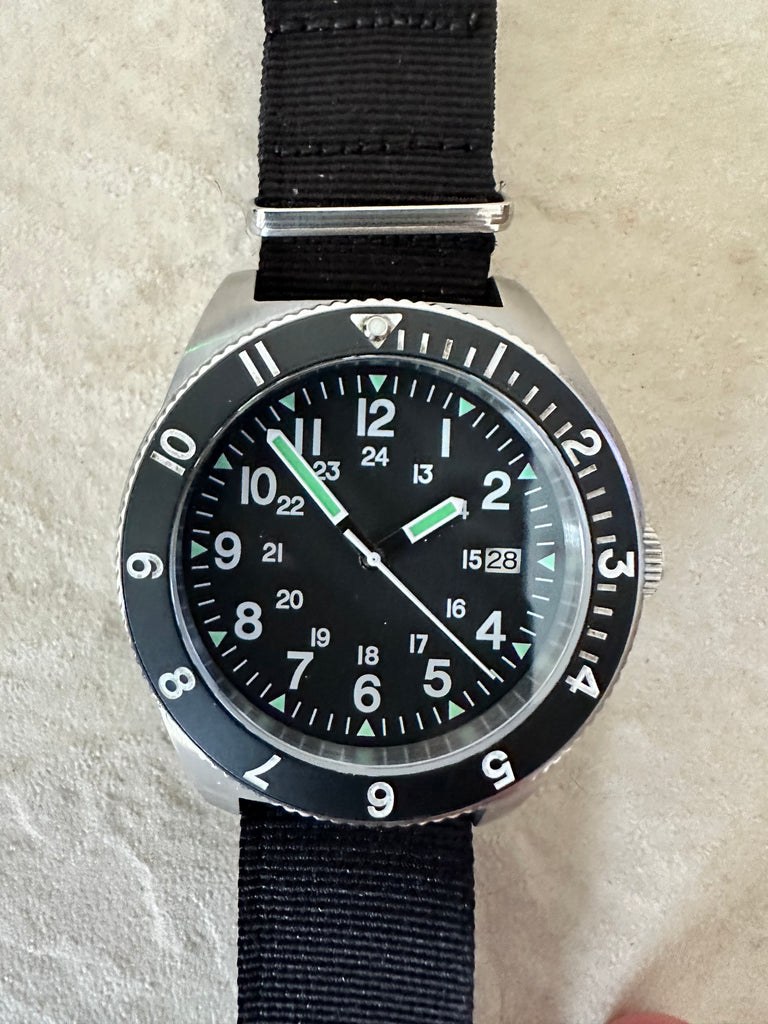 MWC 300m Water Resistant Stainless Steel Tritium GTLS Navigator Watch ...