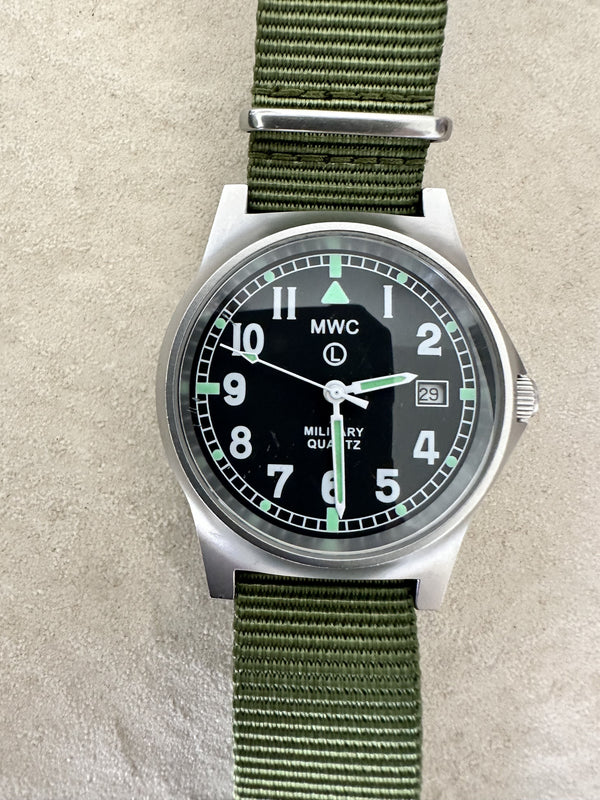 MWC G10 LM Stainless Steel Military Watch (Olive Strap) - A Hand Needs Resetting but Running Fine