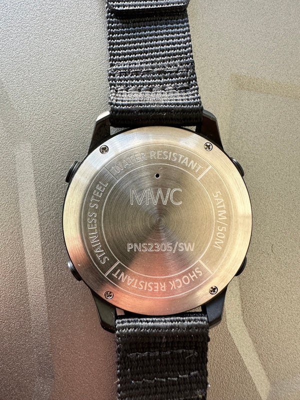 MWC Tactical Military Watch with LCD Digital Display. Functions Include Altimeter, Barometer, Compass, Dual Time Zones and Step Counter - Needs New Crown but Running Fine