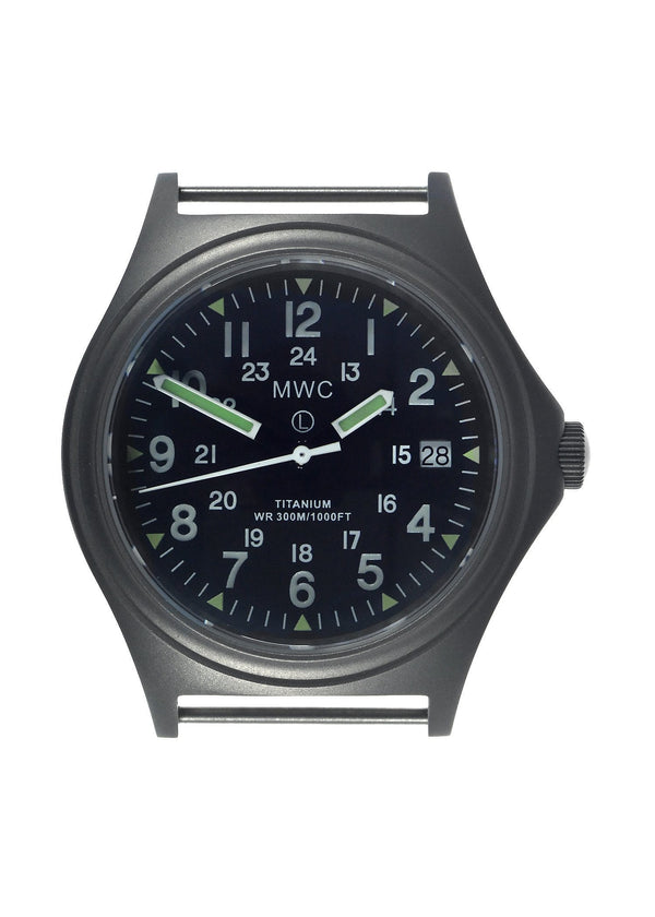 MWC Titanium General Service Watch, 300m Water Resistant, 10 Year Battery Life, Luminova, Sapphire Crystal and 12/24 Dial Format (Date Version) - Under Half Price - Ex Display Watch from the IFSEC 2023 Military and Security Industries Show