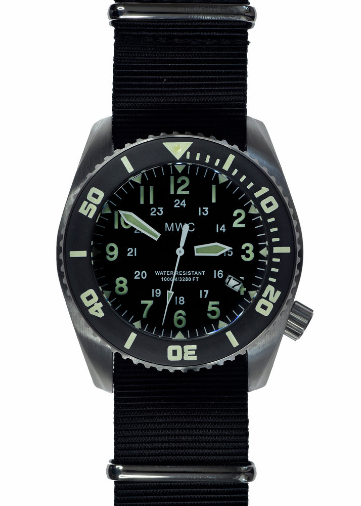 MWC "Depthmaster" 100atm / 3,280ft / 1000m Water Resistant Military Divers Watch in Stainless Steel Case with Helium Valve (Quartz) - Ex Display Watch from Shot Show in Las Vegas