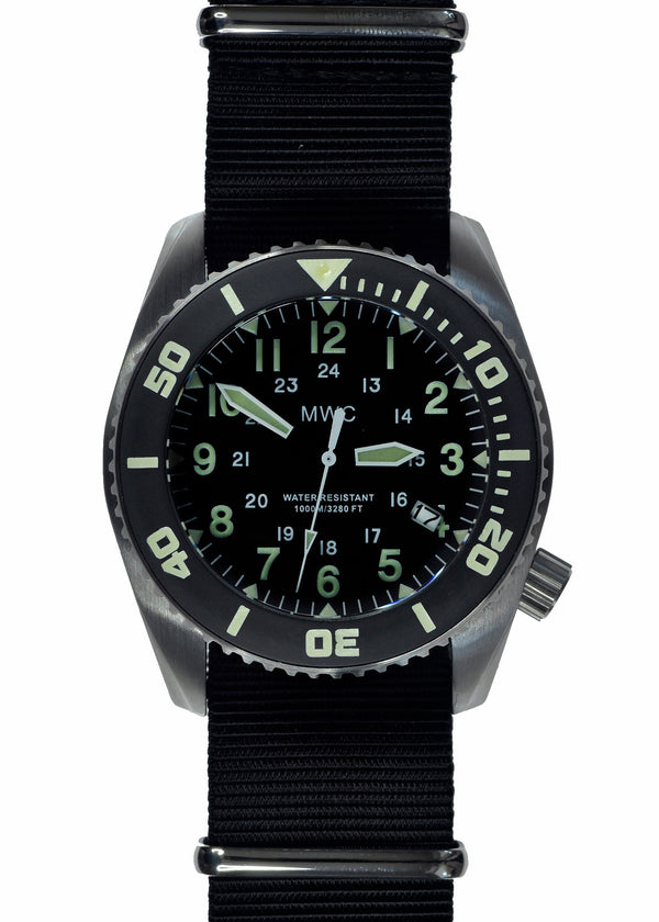 MWC "Depthmaster" 100atm / 3,280ft / 1000m Water Resistant Military Divers Watch in Stainless Steel Case with Helium Valve (Automatic) - Needs Repair to Crown which Won't Lock