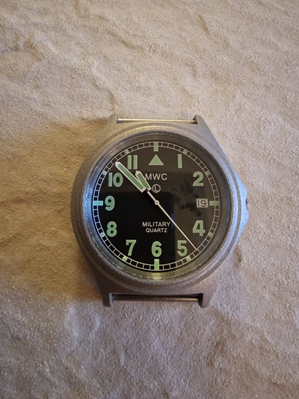 MWC G10 100m Water resistant Military Watch in Stainless Steel Case (Looks Very New but Crown Missing)