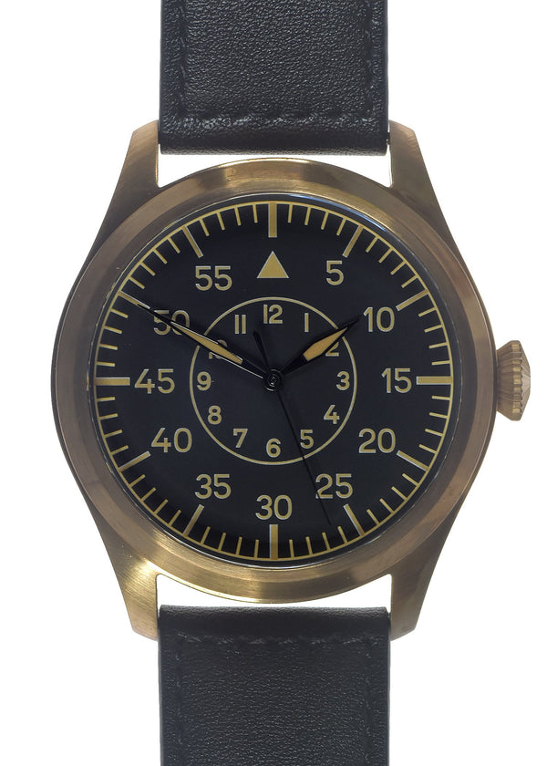 MWC Classic 46mm Limited Edition Bronze XL Luftwaffe Pattern Military Aviators Watch (Retro Dial Version) - Ex Display Watch Reduced to Clear from the Border Security Expo 2023 Show