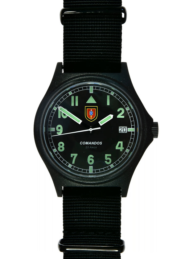 Portuguese Commandos 55th Anniversary Watch 300m / 1000ft Water resistant in PVD Steel Case with Sapphire Crystal (Dated) Brand New but Not Running Maybe Just a Battery Failure