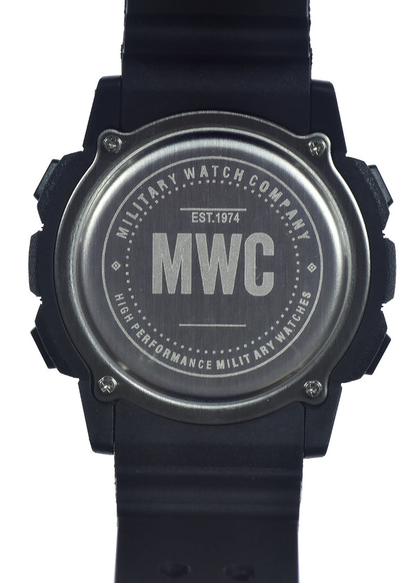 MWC Digital Military Watch with Bluetooth, Step Counter, 100m Water Resistance, Remote Camera and Android / iOS Compatibility - Ex Display/Sample Watch Reduced to Clear