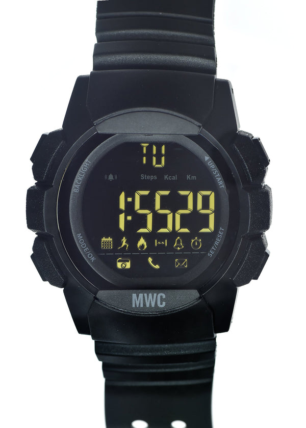 MWC Digital Military Watch with Bluetooth, Step Counter, 100m Water Resistance, Remote Camera and Android / iOS Compatibility - To Clear Will Possibly Need New Batteries Soon