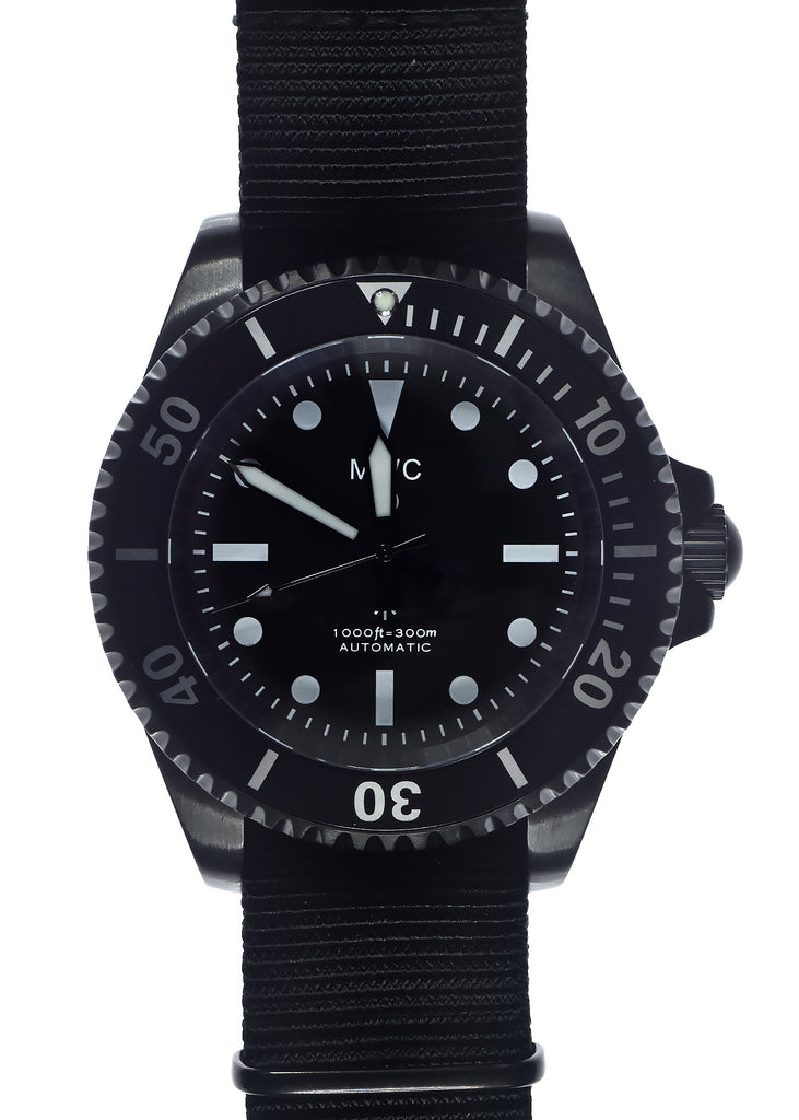 MWC 24 Jewel 1982 Pattern 300m Automatic Military Divers Watch in Blac ...
