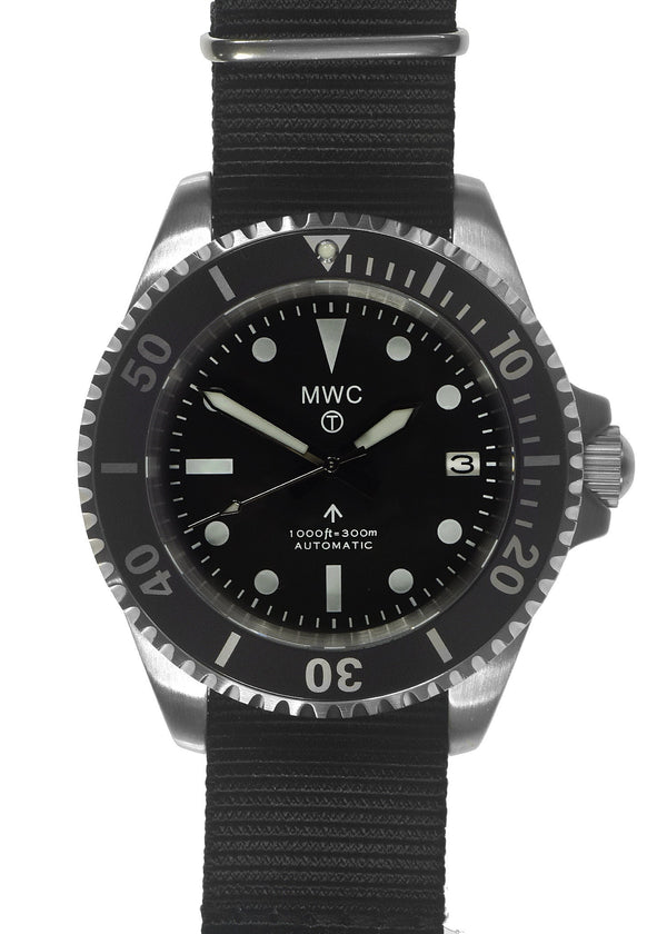 MWC 24 Jewel 1982 Pattern 300m Automatic Military Divers Watch with Sapphire Crystal on a NATO Webbing Strap - Ex Display Watch From an Exhibition