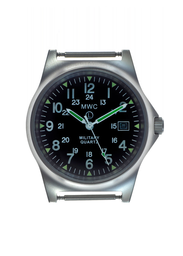 MWC G10 LM Stainless Steel Military Watch with 12/24 Hour Dial