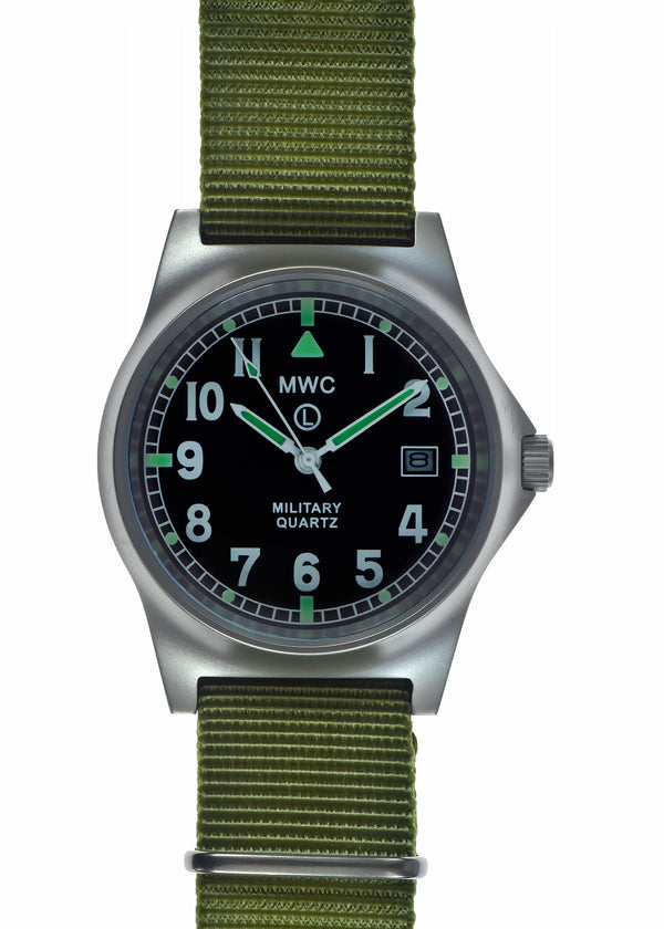 MWC G10 LM Stainless Steel Military Watch (Olive Green Strap)