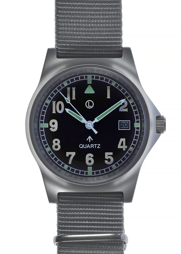 MWC G10 LM Stainless Steel Military Watch on a Grey NATO Strap (Sterile Dial)