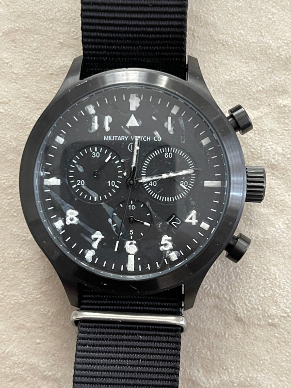 MWC MIL-TEC MKIII Stainless Steel Military Pilots Chronograph - NEEDS AN OVERHAUL