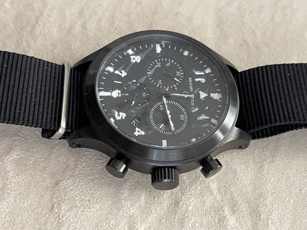 MWC MIL-TEC MKIII Stainless Steel Military Pilots Chronograph - NEEDS AN OVERHAUL
