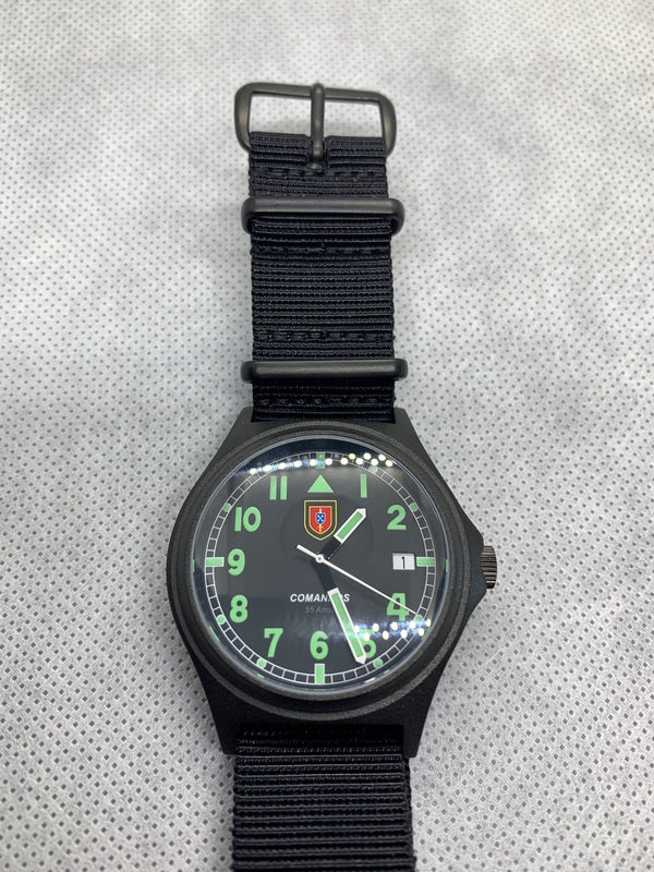 Genuine Portuguese Commando Watch 55th Anniversary Commemorative Military Watch in PVD Steel Case with Sapphire Crystal - Brand New and Very Rare