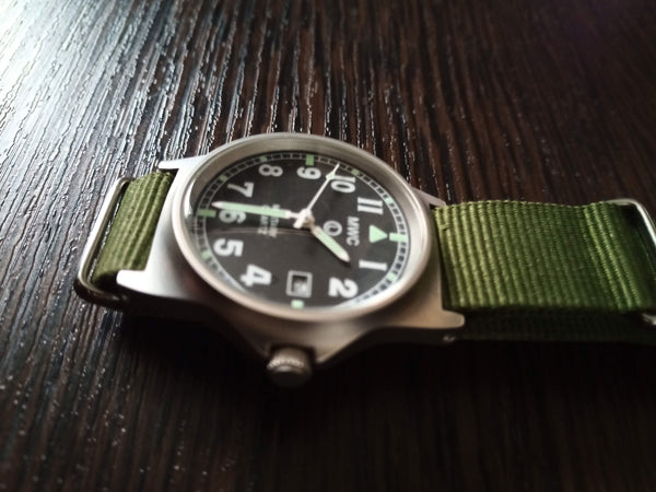 MWC G10 LM Stainless Steel Military Watch (Olive Strap) - Running Fine and Good Condition