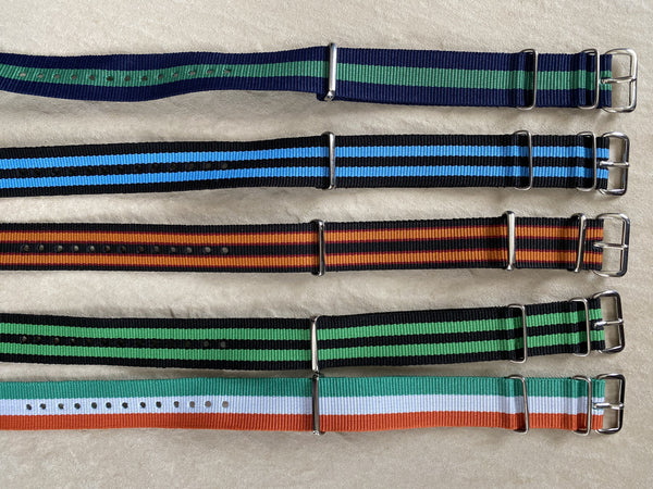 Clearance Bundle of 5 x 20mm Mixed NATO Military Watch Straps as Pictured Greatly Reduced