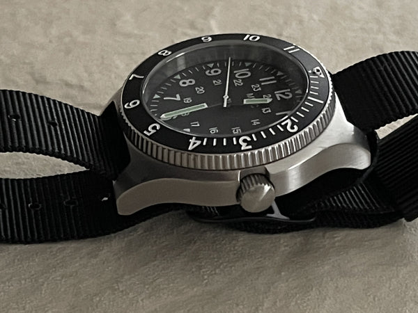 MWC 300m Water Resistant Stainless Steel Navigator Watch with Luminova (Automatic) - Missing PIP on Bezel