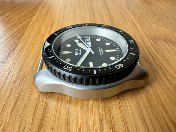 ELVIA Day/Date Military Divers Watch with Sapphire Crystal and Quartz Movement - Surplus Ex Display and Evaluation Watch Save 50% Off the Normal Price