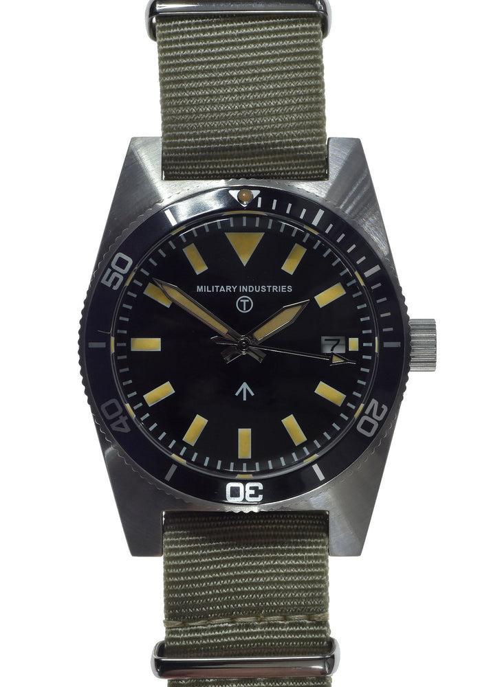 Military Industries 1970s Pattern Automatic 24 Jewel Stainless Steel Divers Watch - Ex Display