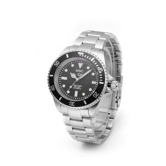MWC Latest 24 Jewel 2023 Model - Military Divers Watch with Sapphire Crystal and Ceramic Bezel on a Steel Bracelet,  300m Water Resistance