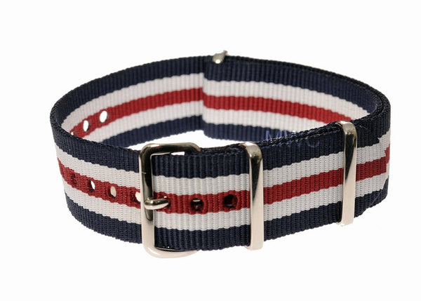 18mm Red, White and Blue NATO Military Watch Strap