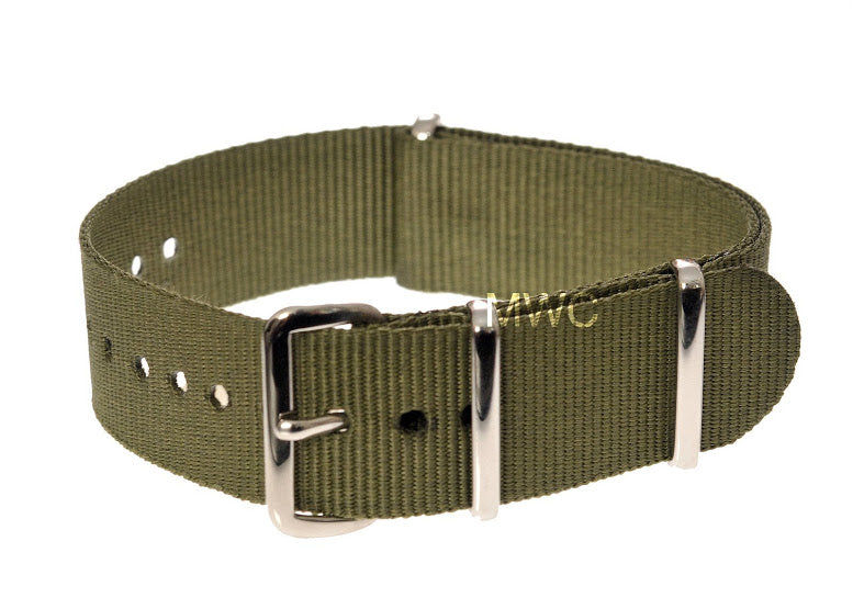 24mm Olive NATO Military Watch Strap