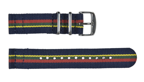 2 Piece 18mm Royal Marines NATO Military Watch Strap in Ballistic Nylon with Stainless Steel Fasteners