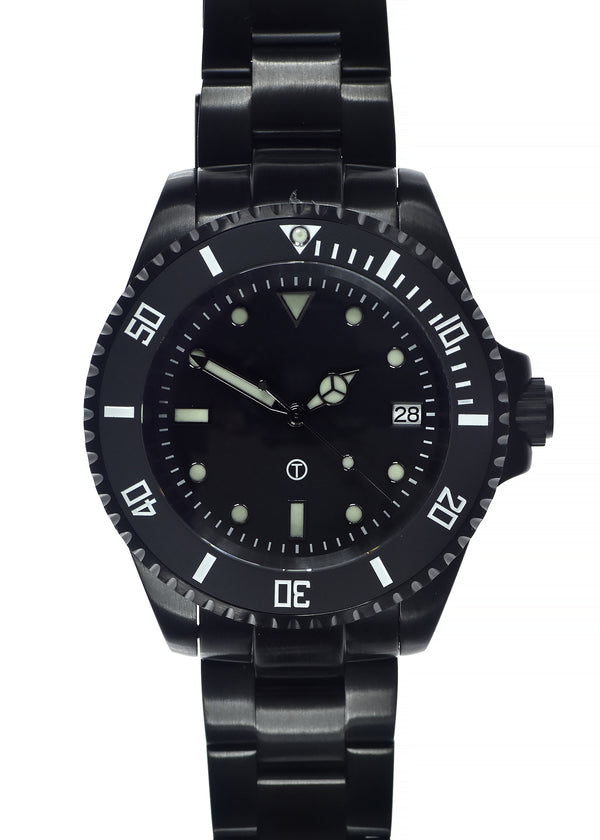 MWC 24 Jewel 300m Automatic Divers Watch with Ceramic Bezel and Sapphire Crystal on PVD Bracelet