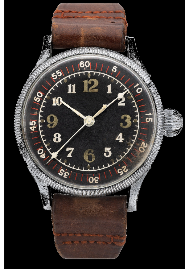MWC Classic 46mm Replica WW2  Japanese Kamikaze Pattern Military Aviators Watch with Automatic Movement - Ex Display Watch from the US Shot Show Reduced to Clear