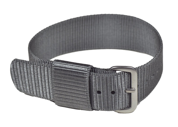 18mm 1980s U.S Pattern Admiralty Grey Military Watch Strap with Stainless Steel Fasteners