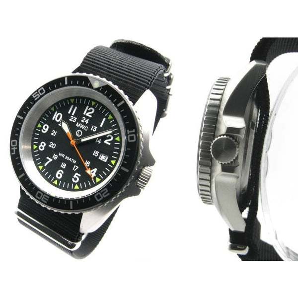 MWC 12/24 Military Divers Watch Stainless Steel with a 24 Jewel Automatic Movement