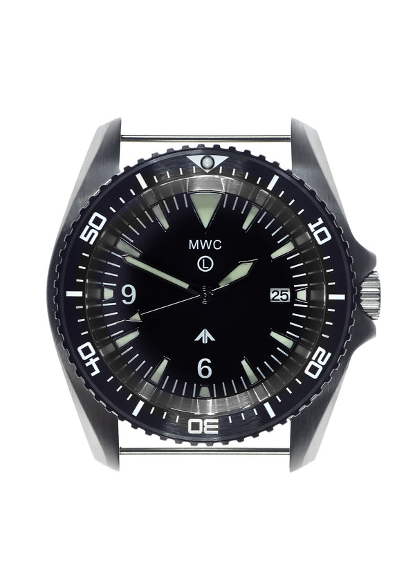 Stainless Steel Military Divers Watch with Automatic 24 Jewel Movement, 12 Hour Dial Format, Sapphire Crystal and Ceramic Bezel (Tactical Solid Strap Bars)